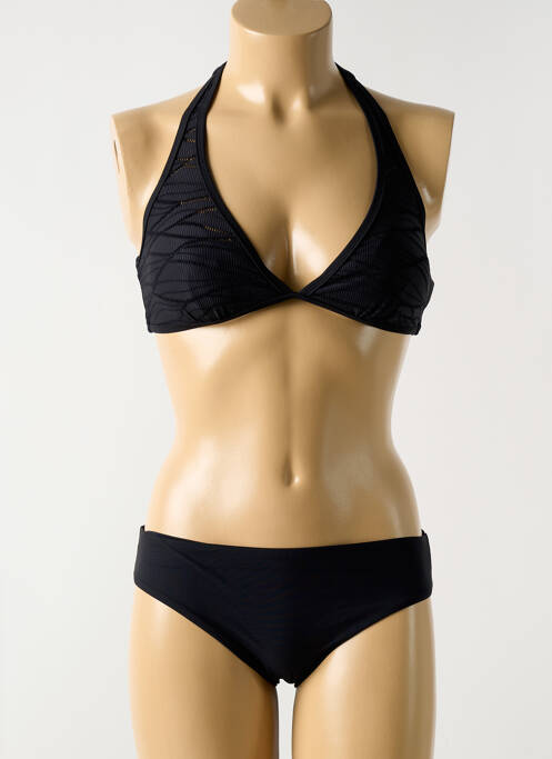 Maillot de bain 2 pièces stretch haut soutien-gorge avec mousse de rembourrage amovible noir MIRADONNA femme