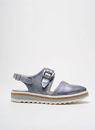 Sandales/nu pieds tissage satiné talon de 4 à 6cm bleu PHILIPPE MORVAN femme