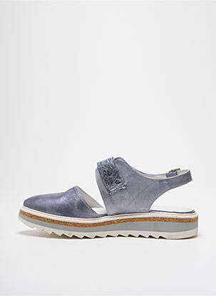 Sandales/nu pieds tissage satiné talon de 4 à 6cm bleu PHILIPPE MORVAN femme