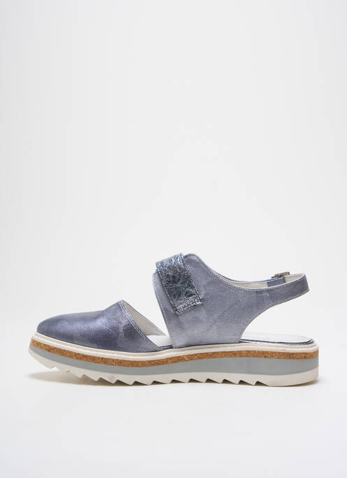 Sandales/nu pieds tissage satiné talon de 4 à 6cm bleu PHILIPPE MORVAN femme