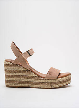 Espadrilles nubuck talon de 7 à 9cm rose POPA femme