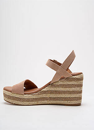 Espadrilles nubuck talon de 7 à 9cm rose POPA femme
