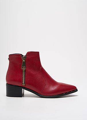Bottines/boots matière lisse talon de 4 à 6cm rouge STEVE MADDEN femme
