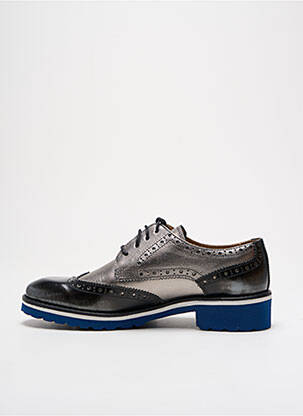 Derbies tissage satiné talon plat jusqu'à 3cm argent MELVIN & HAMILTON femme