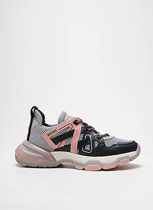 Baskets matière lisse talon de 4 à 6cm rose BRONX femme