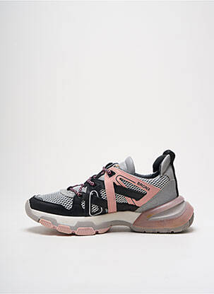 Baskets matière lisse talon de 4 à 6cm rose BRONX femme