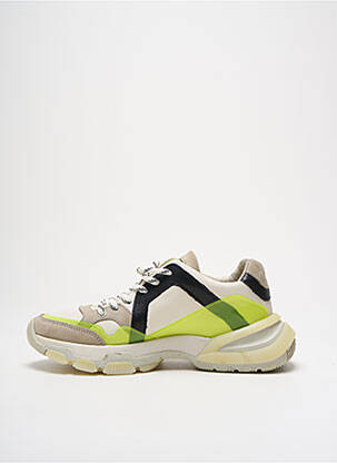 Baskets matière lisse talon de 4 à 6cm jaune BRONX femme