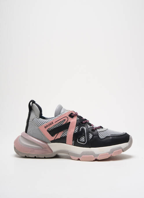 Baskets matière lisse talon de 4 à 6cm rose BRONX femme