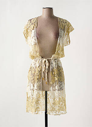Veste kimono légère et transparente or LULI FAMA femme