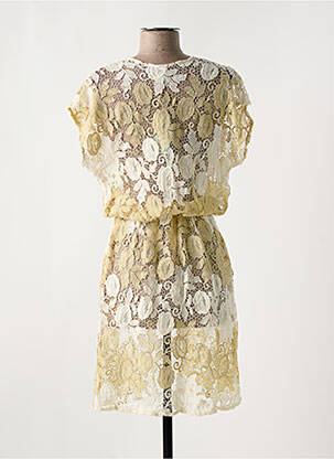 Veste kimono légère et transparente or LULI FAMA femme