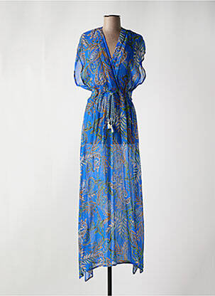 Robe de plage fermeture liens à nouer bleu CYELL femme