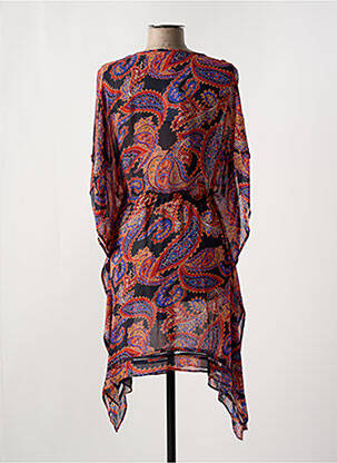Robe de plage fermeture liens à nouer orange CYELL femme