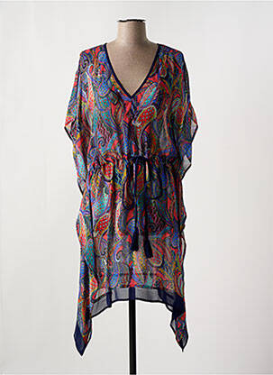 Robe de plage fermeture liens à nouer bleu CYELL femme