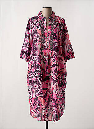 Robe de plage manches 3/4 rose MIRADONNA femme