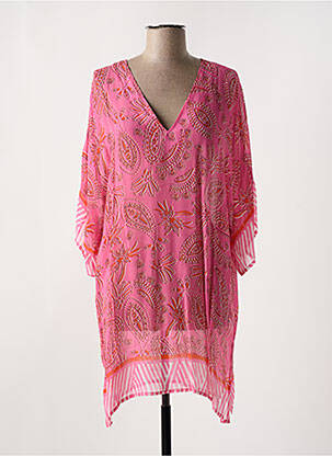 Robe de plage manches 3/4 rose CYELL femme