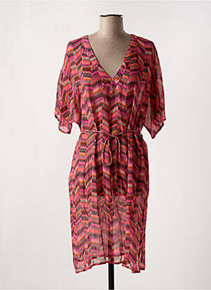 Robe de plage fermeture liens à nouer rose CYELL femme