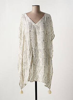 Robe de plage tissage crêpe beige MALAI femme