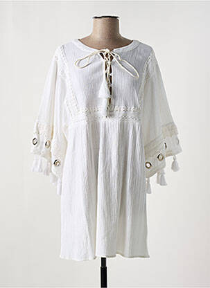 Robe de plage fermeture liens à nouer beige CYELL femme