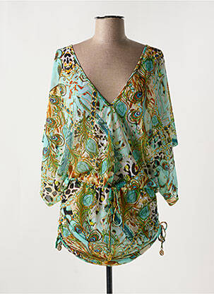 Robe de plage fermeture liens à nouer bleu LULI FAMA femme
