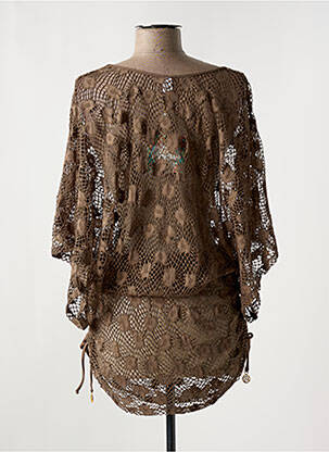 Robe de plage coupe cintrée marron LULI FAMA femme