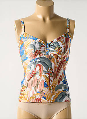 Top de bain imprimé tie and dye beige CYELL femme