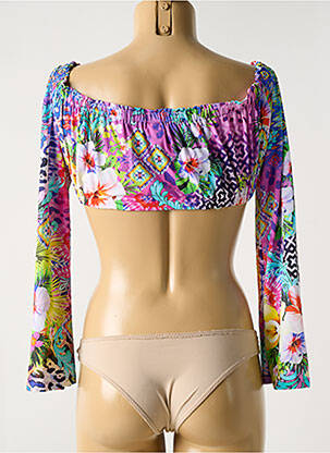Top col rond manches longues rose LULI FAMA femme