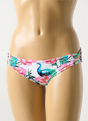 Bas de maillot de bain imprimé fleurs culotte blanc MALAI femme
