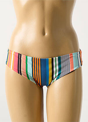 Bas de maillot de bain imprimé rayures culotte bleu MILONGA femme