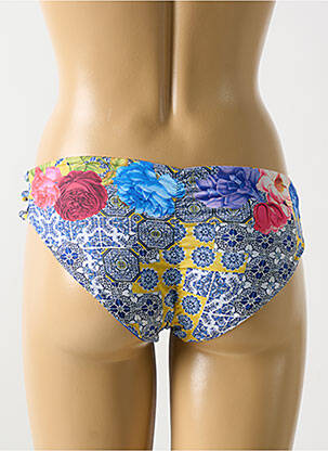 Bas de maillot de bain imprimé fleurs culotte bleu MILONGA femme