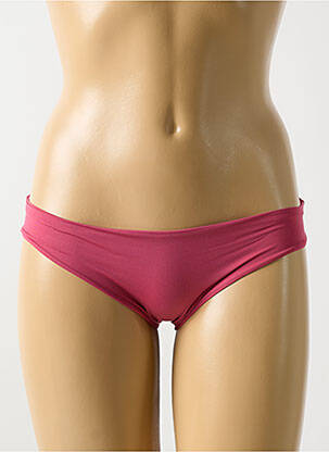 Bas de maillot de bain effet matière satinée culotte rose MALAI femme