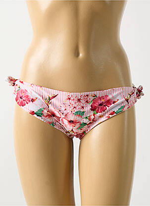 Bas de maillot de bain imprimé fleurs bikini rose MILONGA femme