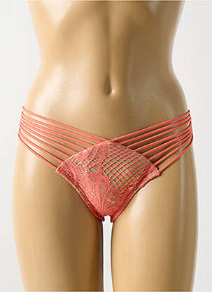 Bas de maillot de bain effet matière satinée culotte orange LULI FAMA femme