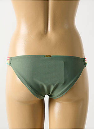 Bas de maillot de bain effet matière satinée bikini vert LULI FAMA femme
