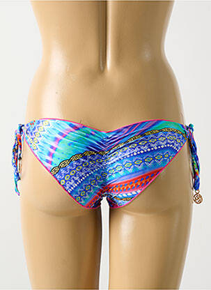 Bas de maillot de bain effet matière satinée bikini bleu LULI FAMA femme