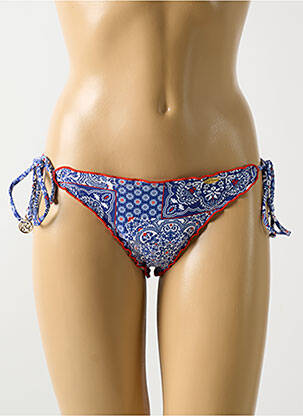 Bas de maillot de bain imprimé fantaisie bikini bleu LULI FAMA femme