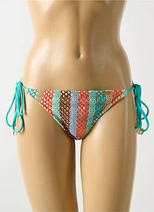 Bas de maillot de bain fermeture liens à nouer bikini bleu LULI FAMA femme