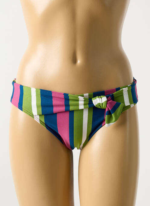 Bas de maillot de bain imprimé rayures culotte vert CYELL femme