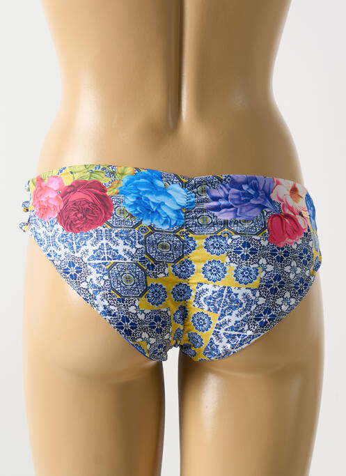 Bas de maillot de bain imprimé fleurs culotte bleu MILONGA femme