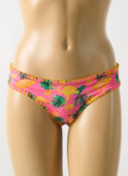 Bas de maillot de bain imprimé tie and dye culotte rose PALMACEA femme