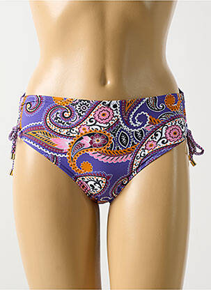 Bas de maillot de bain effet matière satinée culotte violet CYELL femme