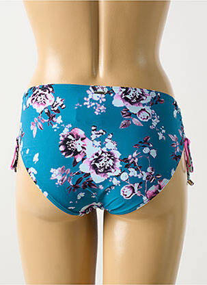 Bas de maillot de bain imprimé fleurs culotte bleu CYELL femme