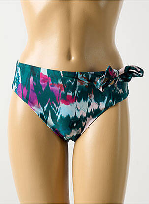 Bas de maillot de bain imprimé fantaisie culotte vert CYELLE femme