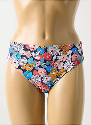Bas de maillot de bain imprimé fleurs culotte bleu CYELL femme