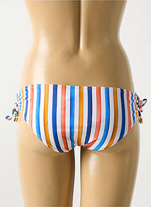 Bas de maillot de bain effet matière satinée bikini bleu CYELL femme