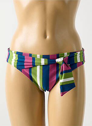 Bas de maillot de bain tissage satiné culotte vert CYELL femme