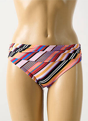 Bas de maillot de bain imprimé rayures culotte rose CYELL femme