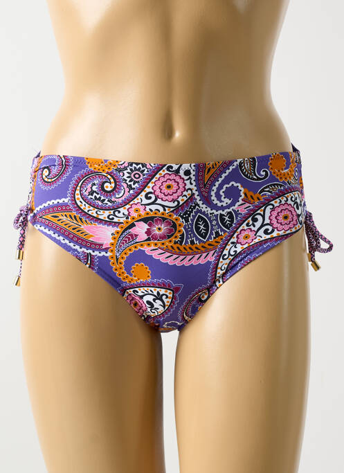 Bas de maillot de bain effet matière satinée culotte violet CYELL femme