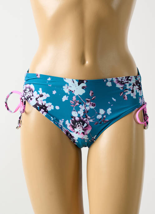 Bas de maillot de bain imprimé fleurs culotte bleu CYELL femme