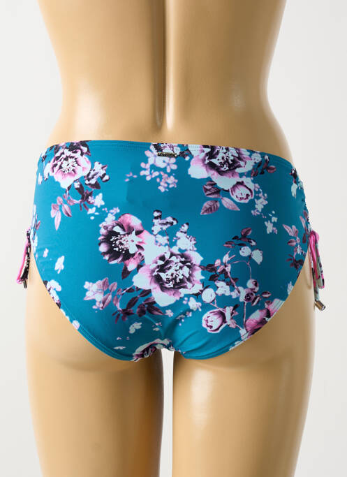 Bas de maillot de bain imprimé fleurs culotte bleu CYELL femme