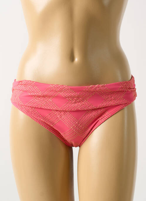 Bas de maillot de bain effet matière satinée culotte rose CYELL femme